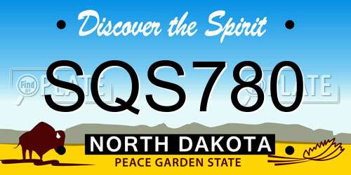 SQS780 North Dakota License Plate