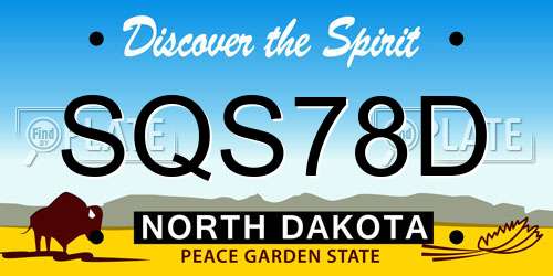 SQS78D North Dakota License Plate