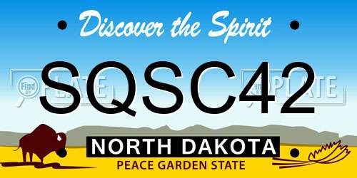 SQSC42 North Dakota License Plate