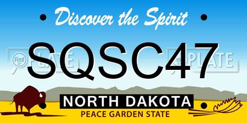 SQSC47 North Dakota License Plate