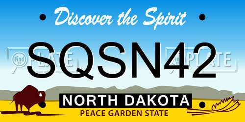 SQSN42 North Dakota License Plate