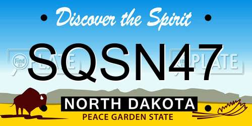 SQSN47 North Dakota License Plate