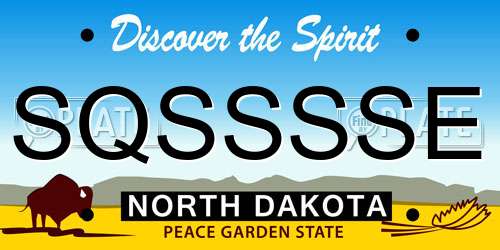 SQSSSSE North Dakota License Plate