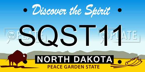 SQST11 North Dakota License Plate