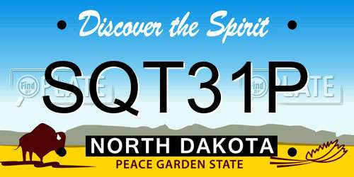 SQT31P North Dakota License Plate