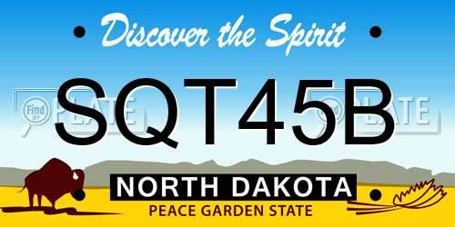 SQT45B North Dakota License Plate