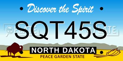 SQT45S North Dakota License Plate