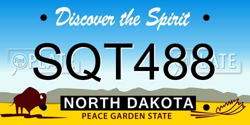 SQT488 North Dakota License Plate