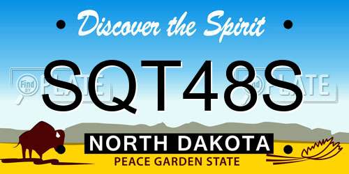 SQT48S North Dakota License Plate