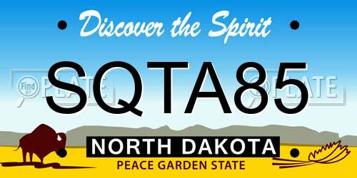 SQTA85 North Dakota License Plate