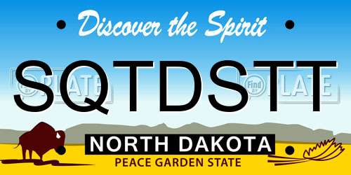 SQTDSTT North Dakota License Plate