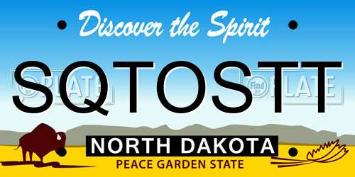 SQTOSTT North Dakota License Plate