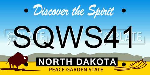 SQWS41 North Dakota License Plate