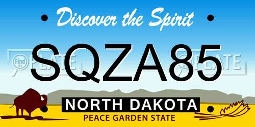 SQZA85 North Dakota License Plate