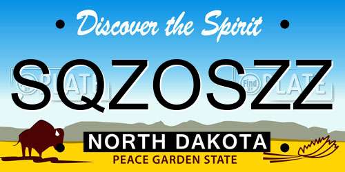 SQZOSZZ North Dakota License Plate