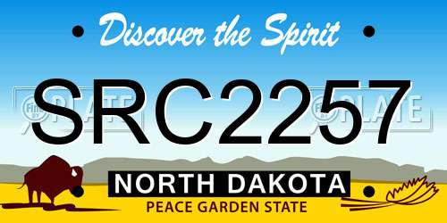 SRC2257 North Dakota License Plate