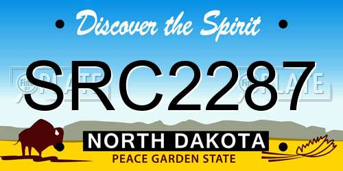 SRC2287 North Dakota License Plate