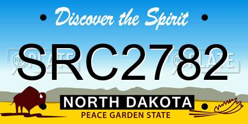 SRC2782 North Dakota License Plate