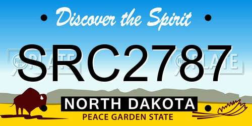 SRC2787 North Dakota License Plate