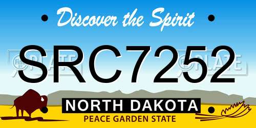 SRC7252 North Dakota License Plate