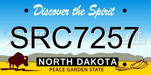 SRC7257 North Dakota License Plate