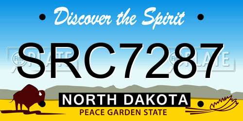 SRC7287 North Dakota License Plate