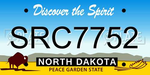 SRC7752 North Dakota License Plate