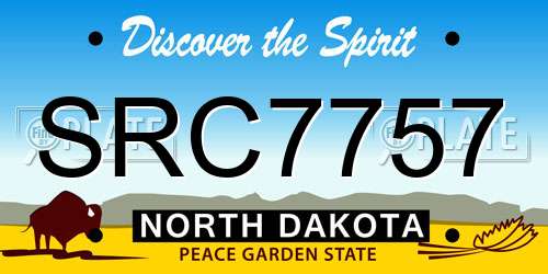 SRC7757 North Dakota License Plate