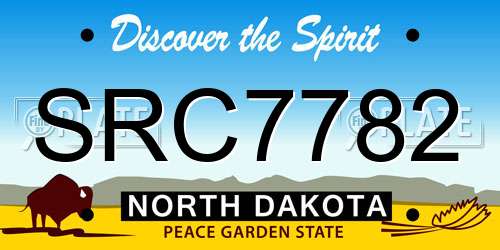 SRC7782 North Dakota License Plate