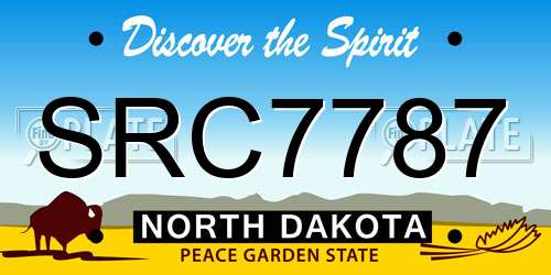 SRC7787 North Dakota License Plate