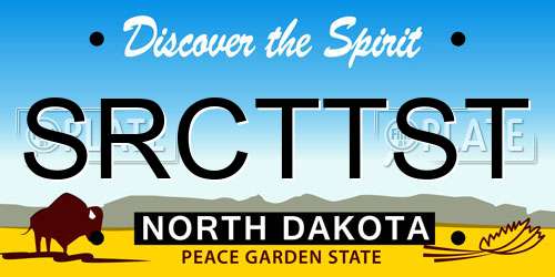 SRCTTST North Dakota License Plate