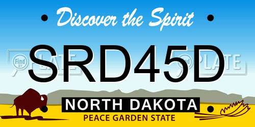 SRD45D North Dakota License Plate