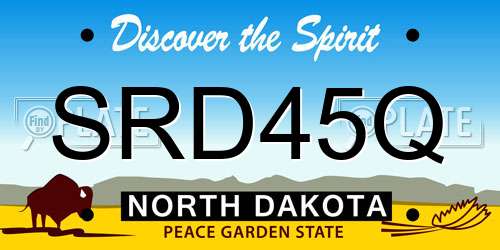 SRD45Q North Dakota License Plate