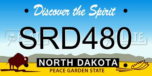 SRD480 North Dakota License Plate