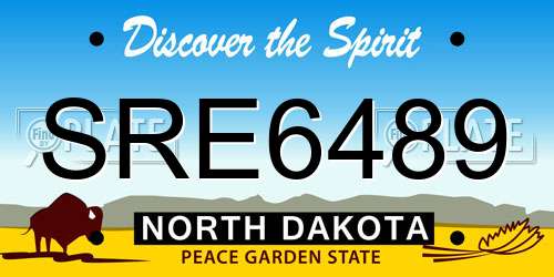 SRE6489 North Dakota License Plate