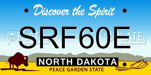SRF60E North Dakota License Plate