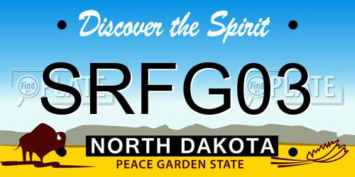 SRFG03 North Dakota License Plate