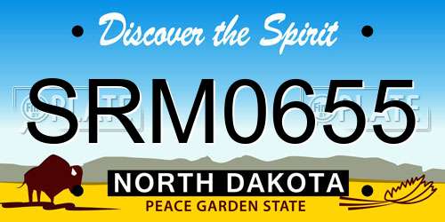 SRM0655 North Dakota License Plate