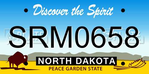 SRM0658 North Dakota License Plate