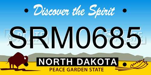 SRM0685 North Dakota License Plate