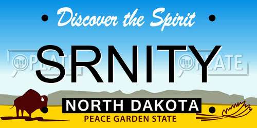 SRNITY North Dakota License Plate