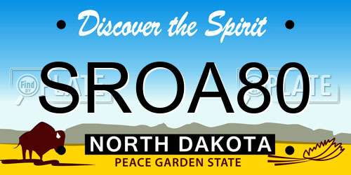 SROA80 North Dakota License Plate
