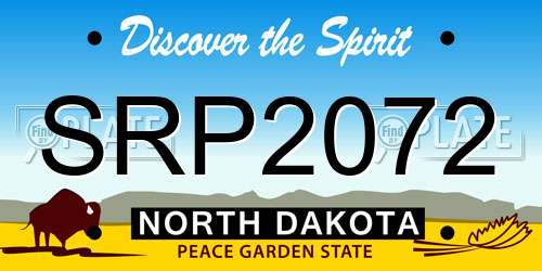 SRP2072 North Dakota License Plate