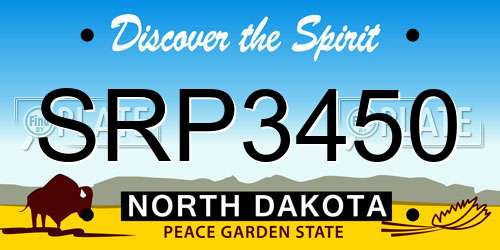 SRP3450 North Dakota License Plate