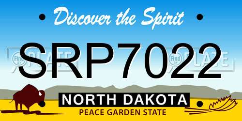 SRP7022 North Dakota License Plate