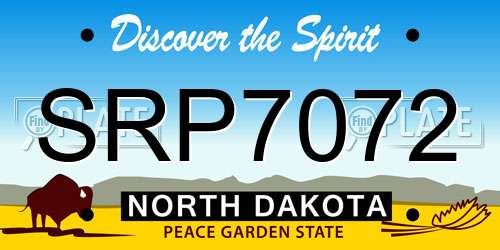 SRP7072 North Dakota License Plate