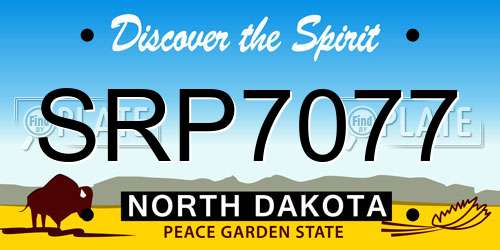 SRP7077 North Dakota License Plate