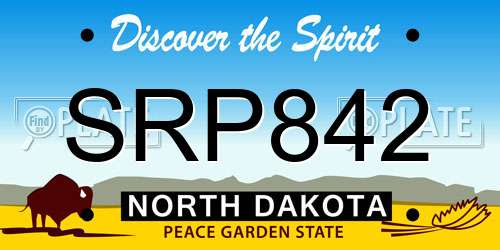 SRP842 North Dakota License Plate