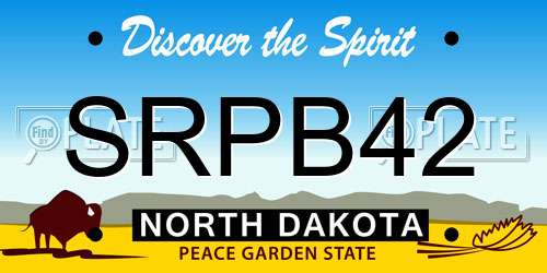 SRPB42 North Dakota License Plate
