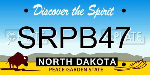 SRPB47 North Dakota License Plate